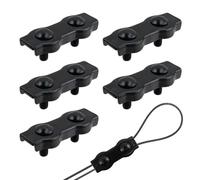 Antrader Stainless Steel Duplex Wire Rope Clips,M8 Duplex Double Bolt Cable Clamp,2-Post Wire Rope Clip for 5/16 Inch Diameter Wire Rope,Black,5Pcs