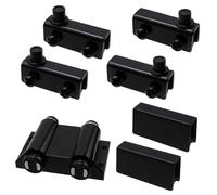 Antrader Stainless Steel Glass Door Pivot Hinge Double Head Magnetic Catch Closures ABS Black with Clamp Set for 5-6mm Glass Door