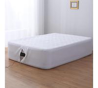 Antranfour Air Mattress Pad with Inflate Opening, Waterproof, Queen, White | Inflate Air Bed Without Removing Pad, Deep Pockets Fit 15-24 Inch, For Camping, Guest Beds, Pets & Overnight Visitors