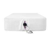 Antranfour Twin Fitted Sheet for Air Bed with Pump Opening,Ultra-Soft Durable Breathable Air Mattress Sheets,Fits 15-24 Inch Extra Deep Pockets,Inflate at Any Time-White