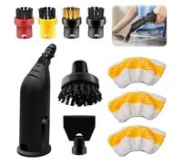 ANTREATU 10 Pcs Steam Cleaner Accessories Sutiable for Kärcher SC1 SC2 SC3 SC4 SC5 SC7 CTK10 CTK20, Round Brush and Nozzle Set for Kärcher Includes Round Brushes Nozzles Extension Tube ＆ Steam jacket