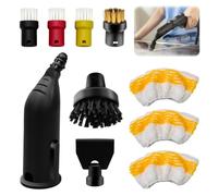 ANTREATU 10 Pcs Steam Cleaner Accessories Sutiable for Kärcher SC1 SC2 SC3 SC4 SC5 SC7 CTK10 CTK20 Round Brush and Nozzle Set for Kärcher Includes Round Brushes Nozzles Extension Tube (White Upgraded)