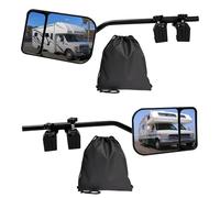 ANTREATU 2 Pack Convex Caravan Towing Mirrors, Clip-On car towing mirrors with Dual Storage Bags, 360° Rotatable Adjustable caravan mirrors Secure Dual-Clamp Fixation for Trailer RV Motorhome