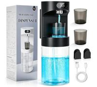 ANTREATU Automatic Mouthwash Dispenser for Bathroom, 600ml Electric Mouthwash Dispenser with Magnetic Cups, 4 Adjustable Levels & LED Display, Wall Mounted Touchless Dispenser