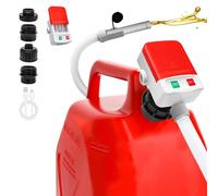 ANTREATU Automatic Portable Fuel Transfer Pump with Auto-Stop - 3.2GPM, Battery/USB-C Powered, 51" Hose & 4 Can Adaptors - Electric Diesel Pump for Petrol, Diesel - Safe Transfer