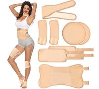 ANTREATU Castor Oil Pack Wrap Kit 8-Piece Castor Oil Pack for Abdomen, Neck, Chest, Leg, Knee, Feet - Adjustable Elastic Straps Reusable Organic Packs, Machine Washable Anti-Oil Leak