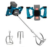 ANTREATU Cordless Paddle Mixer Compatible with Makita 18V Battery, Cement Mixer with 6-Speed Control, Dual LED Lights & Self-Locking Switch, Includes 2 Mixing Paddles for Paint, Plaster and Concrete