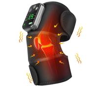 ANTREATU Knee Massager Joint Pain Relief 3-in-1 Cordless Knee Heat Pads for Pain Relief 3-Intensity Vibration with Temperature Control Knee Warmers Suitable for Elbow and Shoulder as Well (Black)