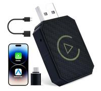 ANTREATU Wireless Carplay Adapter UK 2-in-1 USB-C/USB-A Android Auto Wireless Adapter UK Compatible with iOS 10+/Android 11+ Wired to Wireless CarPlay Dongle Plug & Play Low Latency