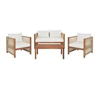 Garden Lounge Set with Table 4 Seater ANTRIA Acacia Wood Beige