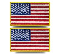 Antrix 2 Pieces American Flag Iron on Patch - Premium Embroidered-5 * 3 inch Large- Morale Military US Flag United States of America Iron On/Sew On Emblem Patches for Backpacks Hat Tactical Gears