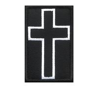 Antrix Jesus Christian Jewish Black Cross Logo Insignia Patch Military Tactical Embroidered Badge Emblem Patch -2x3.15"