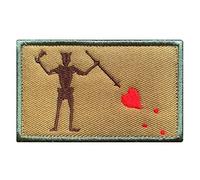 Antrix Tactical Coyote Brown Black Beard Pirate Edward Emblem Military Pirate Badge Emblem Patch Hook & Loop Patch for Jeans Jackets Clothes Military Uniforms