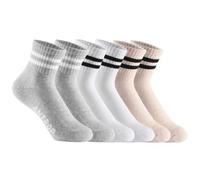 Antrop WoMen Quarter Crew Cotton Heel Tab Athletic Running Cushion Socks (6 Pairs), Mix, Large
