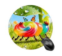 Ants Carrying Candy Mouse Pad Round Laptop Mouse Mat Cute Computer Mousepad Keyboard Pad Non-Slip Desk Pads for Gaming Office Work Home