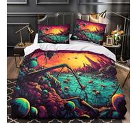 Ants in Fantasy Landscape Comforter Cover 3D Design Printed Easy Care 3-Piece Bed Set Zipper vibrant Surreal Quilt Cover Ultra Soft Machine Washable for Teens Adults Women Kids Youth King（220x240cm）