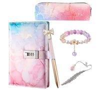 Antsparty Secret Diary for Girls, Gifts for Girls 8 9 10 11 12 13 Year Old, Lockable Diary with Pen Pencil Case Bracelet, Back to School Gifts Birthday Presents Girls Teenage