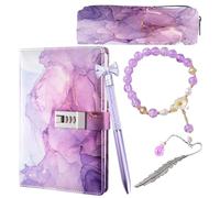 Antsparty Secret Diary for Girls, Gifts for Girls 8 9 10 11 12 13 Year Old, Lockable Diary with Pen Pencil Case Bracelet, Back to School Gifts Birthday Presents Girls Teenage