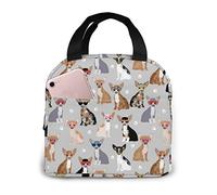 antspuent Chihuahua Dog Lunch Bag for Women Girls Kids Insulated Picnic Pouch Thermal Cooler Tote Bento Large Meal Prep Cute Bag Big Leakproof Soft Bags for Lunch Box, Camping, Travel, Fishing