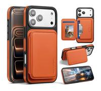 Antsturdy Compatible with iPhone 17 Pro Max Wallet Case, RFID Blocking Card Holder Protective Phone Cover with Kickstand, Shockproof Anti-Drop Protective Case for 17 ProMax,Orange