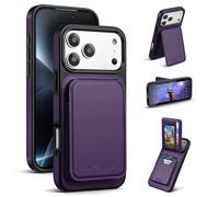 Antsturdy Compatible with iPhone 17 Pro Max Wallet Case RFID Blocking Card Holder with Kickstand Shockproof Protective Phone Cover,Purple