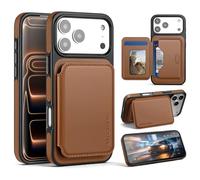 Antsturdy Compatible with iPhone 17 Pro Wallet Case, RFID Blocking Card Holder Protective Phone Cover with Kickstand, Shockproof Anti-Drop Protective Case for 17 Pro,Brown