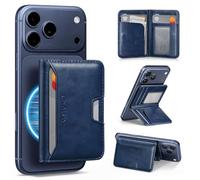 Antsturdy for Magsafe Wallet Stand with Holder,PU Leather RFID Blocking Card Holder,5 Card Slots,Strong Magnet Minimalist Flip Folio Kickstand for iPhone 17/16/15/14/13/12/Pro/Max/Plus/Air,Blue
