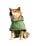 ANTTK Dog Raincoat for Small to Medium Dogs, Waterproof Polyester Cape Vest, Hooded with Transparent Brim, Leash Hole, Reinforced Edges, Egg Yolk Color, Sizes M to 9XL, Unisex, Four Seasons