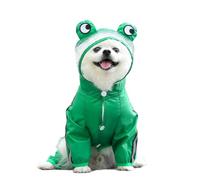 ANTTK Dog Raincoat with Legs, Cute Animal Design, Waterproof Polyester Poncho for Small Medium Dogs and Cats, Green Frog Red Dinosaur Black Panda, Outdoor Rain Gear, XS-XXL