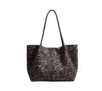 ANTTK Faux Suede Handbag with Magnetic Snap, Medium Vertical Square Shoulder Tote Bag, Single Strap with Interior Pockets for Daily Commute, Brown Black Green