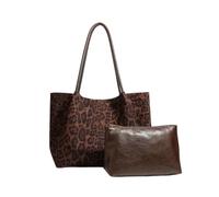 ANTTK Faux Suede Handbag with Magnetic Snap, Medium Vertical Square Shoulder Tote Bag, Single Strap with Interior Pockets for Daily Commute, Brown Black Green