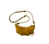 ANTTK PU Leather Crescent Bag for Women, Leopard Print with Stitching Detail, Small Size, Zipper Closure, Concealed Zip Pocket & Card Pocket, Single Strap, Coffee