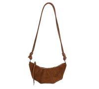 ANTTK PU Leather Crescent Bag for Women, Leopard Print with Stitching Detail, Small Size, Zipper Closure, Concealed Zip Pocket & Card Pocket, Single Strap, Coffee