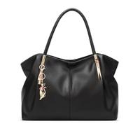 ANTTK PU Leather Large Mommy Tote Bag with Zipper Closure, Horizontal Square Shoulder Crossbody Bag, Double Straps with Metal Cat Pendant, for Daily Shopping