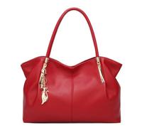 ANTTK PU Leather Large Mommy Tote Bag with Zipper Closure, Horizontal Square Shoulder Crossbody Bag, Double Straps with Metal Cat Pendant, for Daily Shopping