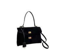 ANTTK PU Leather Large Tote Bag, Suede-Matte Finish Stitching Detail Zipper Closure, Double Strap Crossbody Shoulder Bag, Phone Pocket, for Daily Use, Matte Black