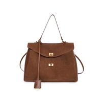 ANTTK PU Leather Large Tote Bag, Suede-Matte Finish Stitching Detail Zipper Closure, Double Strap Crossbody Shoulder Bag, Phone Pocket, for Daily Use, Matte Black