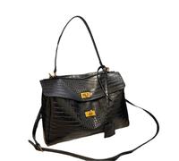 ANTTK PU Leather Large Tote Bag, Suede-Matte Finish Stitching Detail Zipper Closure, Double Strap Crossbody Shoulder Bag, Phone Pocket, for Daily Use, Matte Black