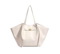 ANTTK PU Leather Medium Tote Bag, Stitching Detail Golden Magnetic Buckle Closure, Horizontal Square Shoulder Bag, Double Straps, Cut-Out Pocket, for Daily Commute Work, Brown
