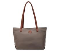 ANTTK Water-Resistant Nylon Tote Bag with Zipper Closure, Medium Horizontal Square Shoulder Handbag, Double Straps with Multiple Pockets for Daily Commute Shopping, Black Khaki