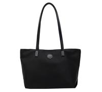 ANTTK Water-Resistant Nylon Tote Bag with Zipper Closure, Medium Horizontal Square Shoulder Handbag, Double Straps with Multiple Pockets for Daily Commute Shopping, Black Khaki