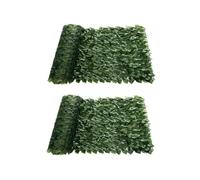 Anttyscar 1 x 3M Artificial Ivy Fence Screen, Fence Screening Trellis with Artificial Leaves Privacy Trellis Roll for Balcony Outdoor Garden Wall Mat Decoration, Green（2PCS）