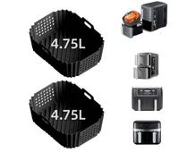 Anttyscar 2PCS Ninja Double Stack XL 9.5L SL400UK Air Fryer Liners,Upgrade Opening Hole Large Capacity Silicone Liners Accessories for Ninja Stacked Airfryer SL400UK Black