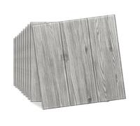 Anttyscar 30PCS Grey 3D Wall Panels 35 x 35cm Self-Adhesive Wood Panels for Walls Waterproof Wall Sticker Soft Foam Panels Original Wood Grain Panelling Ceiling Tiles