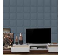 Anttyscar Blue Panel Wallpaper, Wood Panelling Wallpaper, 3D Natural Wood Effect Tartan Wallpapers for Walls Living Room Hallway Stairs Lounge Hall Bedroom