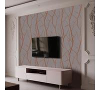 Anttyscar Brown Wallpaper 3D Embossed Brown Branch Glitter Wallpaper Modern Minimalist Non-Woven Curve Patterns for Adults Kids Bedroom Living Room Lounge TV Backdrop Hallway and Stairs