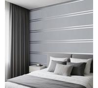 Anttyscar Grey Glitter Wallpaper Feature Embossed Horizontal Stripe Wallpaper Luxury Nordic Modern Wall Paper Free No Match Pattern for Living Room Bedroom Kitchen TV Background