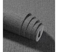 Anttyscar Grey Thick Linen Textured Fabric Effect Wallpaper, Mix Plain Wallpaper Roll, Hessian Wallpapers, Minimalist Feature Decoration for Living Room Bedroom Hallway