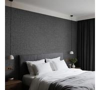 Anttyscar Hessian Grey Wallpaper Mix Plain Thick Linen Textured Industrial Wallpaper Free No Match Striped Wallpapers for Adults Kids Bedroom Living Room Lounge Hallway and Stairs