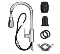 Anttyscar Kitchen Taps with Pull Out Spray - Single Handle Swivel Lever 360 Degree Movable Kitchen Mixer Taps - UK Standard Fittings -304 Stainless Steel Kitchens Tap